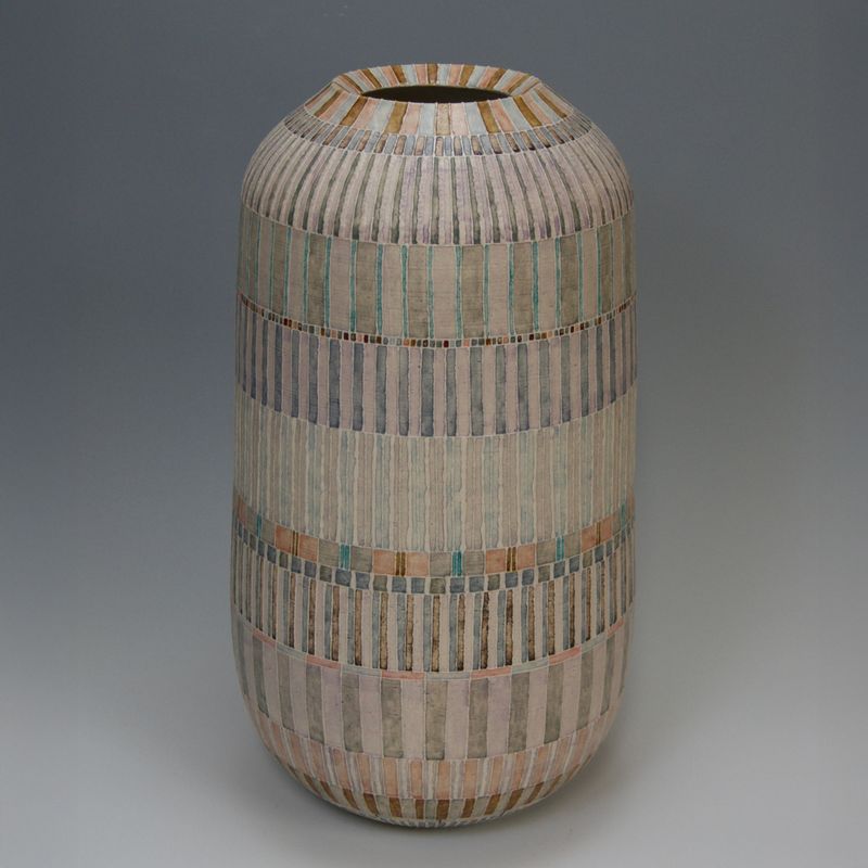 筒描格子文壺